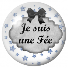 Cabochon en Verre Illustré Je Suis une Fée 12 à 25mm pour la Création de Bijoux Fantaisie - DIY