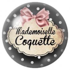 Cabochon en Verre Illustré Mademoiselle Coquette 12 à 25mm pour la Création de Bijoux Fantaisie - DIY