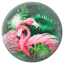 Cabochon en Verre Illustré Flamants Roses dans la Jungle 12 à 25mm pour la Création de Bijoux Fantaisie - DIY