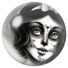 Cabochon en Verre Illustré Blanche-Neige Calavera 12 à 25mm pour la Création de Bijoux Fantaisie - DIY