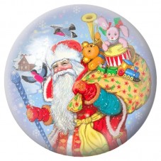 Cabochon en Verre Illustré Père Noël à la Hotte de Jouets 12 à 25mm pour la Création de Bijoux Fantaisie - DIY