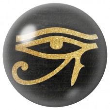 Cabochon en Verre Illustré Œil d’Horus Or sur Noir 12 à 25mm pour la Création de Bijoux Fantaisie - DIY