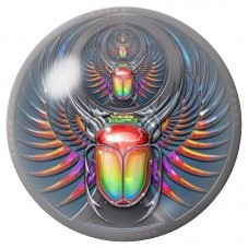 Cabochon en Verre Illustré Scarabées Ailés Multicolores 12 à 25mm pour la Création de Bijoux Fantaisie - DIY