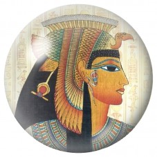 Cabochon en Verre Illustré Reine Égyptienne aux Hiéroglyphes 12 à 25mm pour la Création de Bijoux Fantaisie - DIY