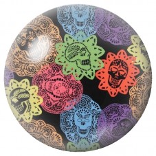 Cabochon en Verre Illustré Dentelle de Calaveras Multicolores 12 à 25mm pour la Création de Bijoux Fantaisie - DIY