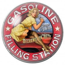 Cabochon en Verre Illustré Pin-up Filling Station 12 à 25mm pour la Création de Bijoux Fantaisie - DIY