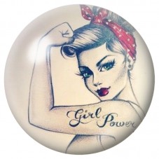 Cabochon en Verre Illustré Pin-up Girl Power 12 à 25mm pour la Création de Bijoux Fantaisie - DIY