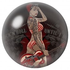 Cabochon en Verre Illustré Pin-up Rock'n'Roll à la Guitare 12 à 25mm pour la Création de Bijoux Fantaisie - DIY