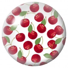 Cabochon en Verre Illustré Cerises Rétro sur Blanc 12 à 25mm pour la Création de Bijoux Fantaisie - DIY