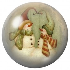 Cabochon en Verre Illustré Deux Bonshommes de Neige Vintage 12 à 25mm pour la Création de Bijoux Fantaisie - DIY