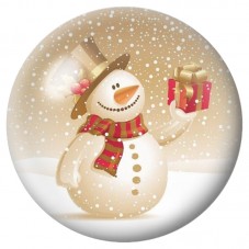 Cabochon en Verre Illustré Bonhomme de Neige aux Cadeaux 12 à 25mm pour la Création de Bijoux Fantaisie - DIY