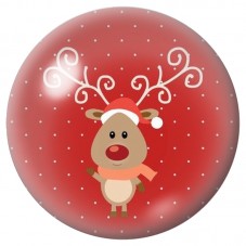 Cabochon en Verre Illustré Petit Renne de Noël 12 à 25mm pour la Création de Bijoux Fantaisie - DIY