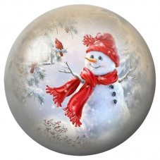 Cabochon en Verre Illustré Bonhomme de Neige au Bonnet Rouge 12 à 25mm pour la Création de Bijoux Fantaisie - DIY