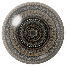 Cabochon en Verre Illustré Mandala Dentelle Noir et Bronze 12 à 25mm pour la Création de Bijoux Fantaisie - DIY