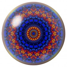 Cabochon en Verre Illustré Mandala Royal Bleu et Rouge 12 à 25mm pour la Création de Bijoux Fantaisie - DIY