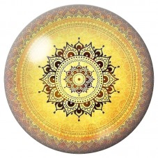 Cabochon en Verre Illustré Mandala Solaire Or 12 à 25mm pour la Création de Bijoux Fantaisie - DIY