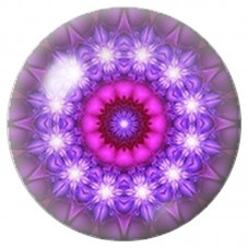 Cabochon en Verre Illustré Fleur Mandala Violette 12 à 25mm pour la Création de Bijoux Fantaisie - DIY