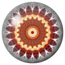 Cabochon en Verre Illustré Mandala Flamme Rouge 12 à 25mm pour la Création de Bijoux Fantaisie - DIY