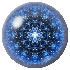 Cabochon en Verre Illustré Mandala Étoile Bleu Nuit 12 à 25mm pour la Création de Bijoux Fantaisie - DIY