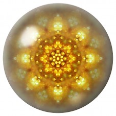Cabochon en Verre Illustré Mandala Lumière Dorée 12 à 25mm pour la Création de Bijoux Fantaisie - DIY
