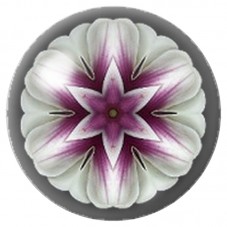 Cabochon en Verre Illustré Mandala Fleur Blanche et Prune 12 à 25mm pour la Création de Bijoux Fantaisie - DIY