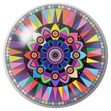 Cabochon en Verre Illustré Mandala Pop Multicolore 12 à 25mm pour la Création de Bijoux Fantaisie - DIY