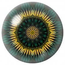 Cabochon en Verre Illustré Mandala Soleil Noir et Or 12 à 25mm pour la Création de Bijoux Fantaisie - DIY