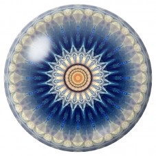 Cabochon en Verre Illustré Mandala Bleu Nuit et Or 12 à 25mm pour la Création de Bijoux Fantaisie - DIY