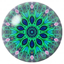 Cabochon en Verre Illustré Mandala Plumes de Paon 12 à 25mm pour la Création de Bijoux Fantaisie - DIY