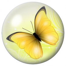 Cabochon en Verre Illustré Papillon Jaune Solaire 12 à 25mm pour la Création de Bijoux Fantaisie - DIY