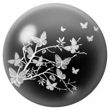 Cabochon en Verre Illustré Papillons Blancs sur Branche Noire 12 à 25mm pour la Création de Bijoux Fantaisie - DIY