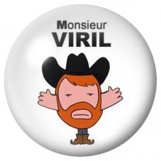 Cabochon en Verre Illustré Monsieur Viril 12 à 25mm pour la Création de Bijoux Fantaisie - DIY