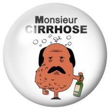 Cabochon en Verre Illustré Monsieur Cirrhose 12 à 25mm pour la Création de Bijoux Fantaisie - DIY