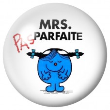 Cabochon en Verre Illustré Mrs Parfaite 12 à 25mm pour la Création de Bijoux Fantaisie - DIY