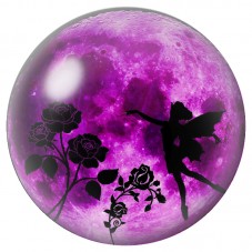 Cabochon en Verre Illustré Fée et Roses sous la Lune 12 à 25mm pour la Création de Bijoux Fantaisie - DIY