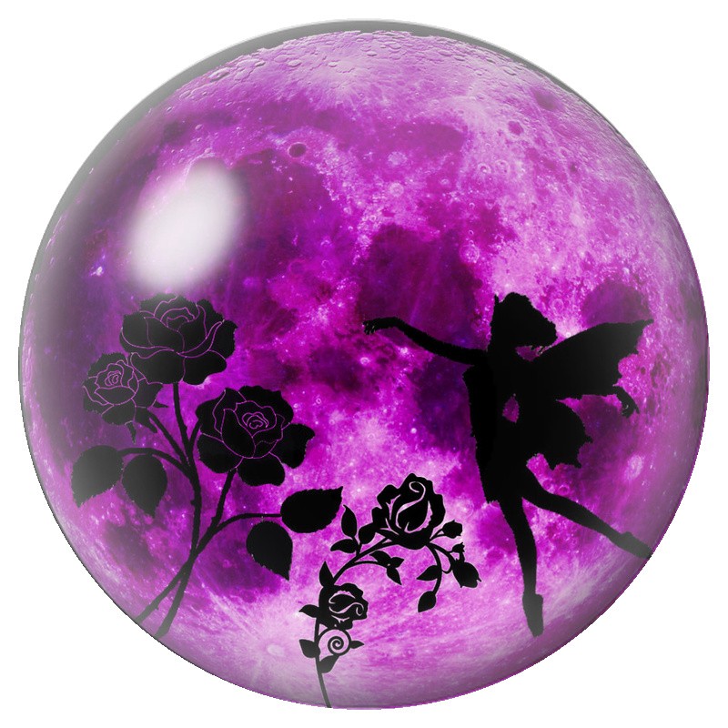 Cabochon en Verre Illustré Fée et Roses sous la Lune 12 à 25mm