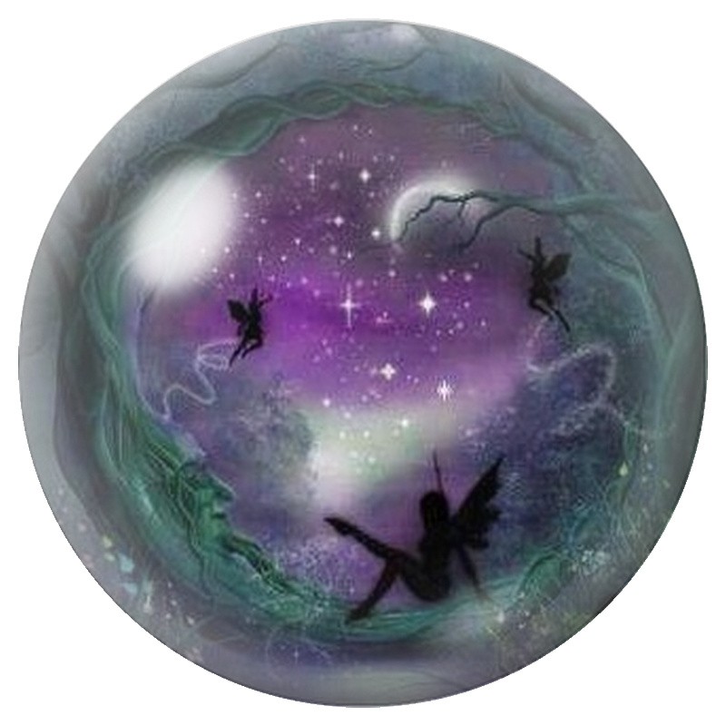 Cabochon en Verre Illustré Fées dans la Nuit Étoilée 12 à 25mm