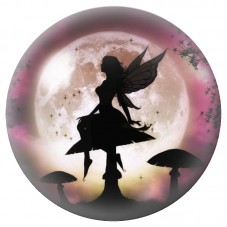 Cabochon en Verre Illustré Fée aux Champignons sous la Lune 12 à 25mm pour la Création de Bijoux Fantaisie - DIY