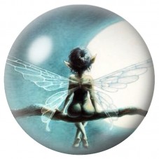 Cabochon en Verre Illustré Fée aux Ailes de Cristal 12 à 25mm pour la Création de Bijoux Fantaisie - DIY
