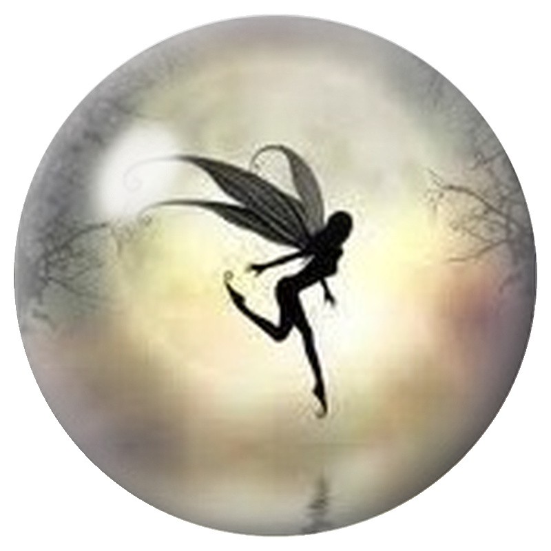 Cabochon en Verre Illustré Petite Fée dans la Lumière 12 à 25mm