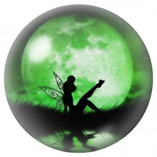 Cabochon en Verre Illustré Fée Musicienne sous la Lune Verte 12 à 25mm pour la Création de Bijoux Fantaisie - DIY