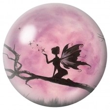 Cabochon en Verre Illustré Fée sous la Lune Rose 12 à 25mm pour la Création de Bijoux Fantaisie - DIY