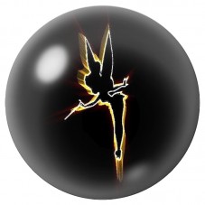 Cabochon en Verre Illustré Fée Dorée sur Fond Noir 12 à 25mm pour la Création de Bijoux Fantaisie - DIY