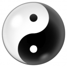 Cabochon en Verre Illustré Yin-Yang Noir et Blanc 12 à 25mm pour la Création de Bijoux Fantaisie - DIY