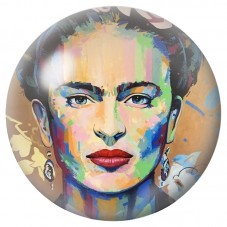 Cabochon en Verre Illustré Frida Kahlo Visage Pop Multicolore 12 à 25mm pour la Création de Bijoux Fantaisie - DIY