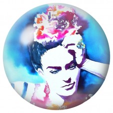 Cabochon en Verre Illustré Frida Kahlo en Bleu et Fuchsia 12 à 25mm pour la Création de Bijoux Fantaisie - DIY