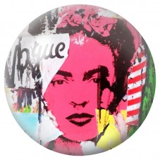Cabochon en Verre Illustré Frida Kahlo Pop Art Rose 12 à 25mm pour la Création de Bijoux Fantaisie - DIY