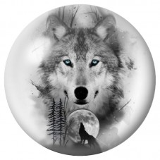 Cabochon en Verre Illustré Loup et Louveteau en Noir et Blanc 12 à 25mm pour la Création de Bijoux Fantaisie - DIY