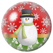 Cabochon en Verre Illustré Bonhomme de Neige à l’Écharpe Verte 12 à 25mm pour la Création de Bijoux Fantaisie - DIY