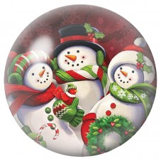 Cabochon en Verre Illustré Famille de Bonshommes de Neige 12 à 25mm pour la Création de Bijoux Fantaisie - DIY